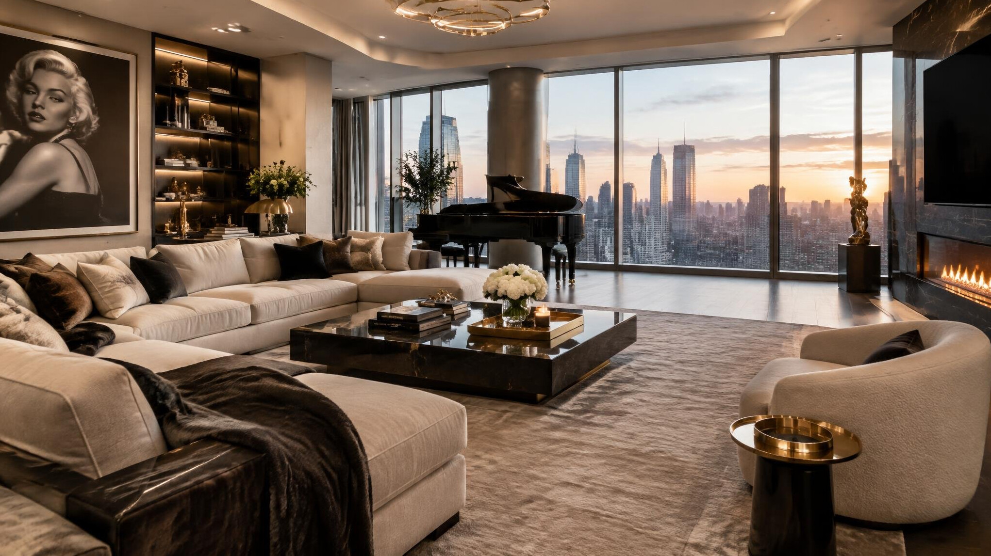 luxury celebrity living room