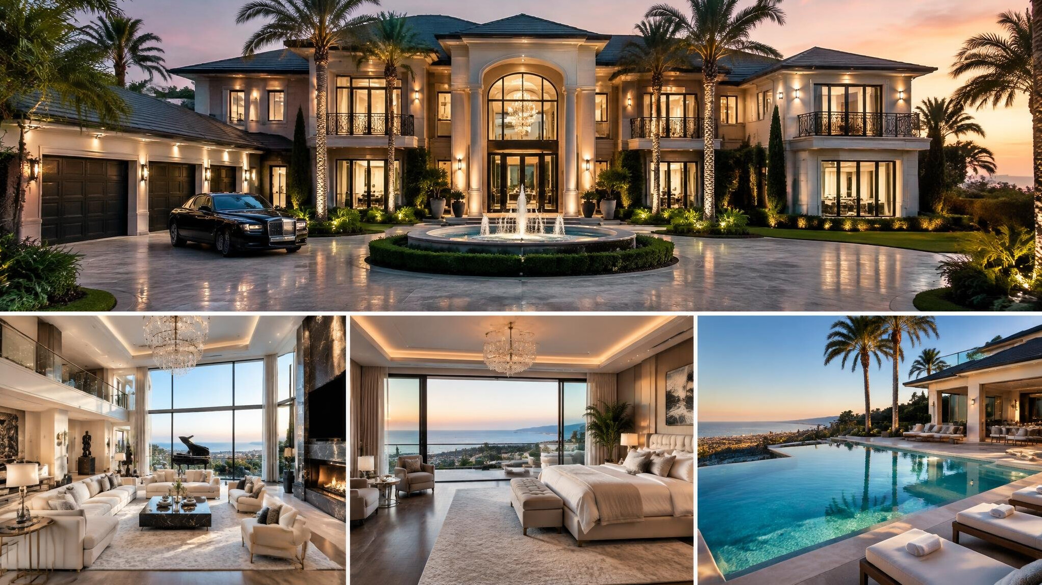 luxury celebrity mansion exterior