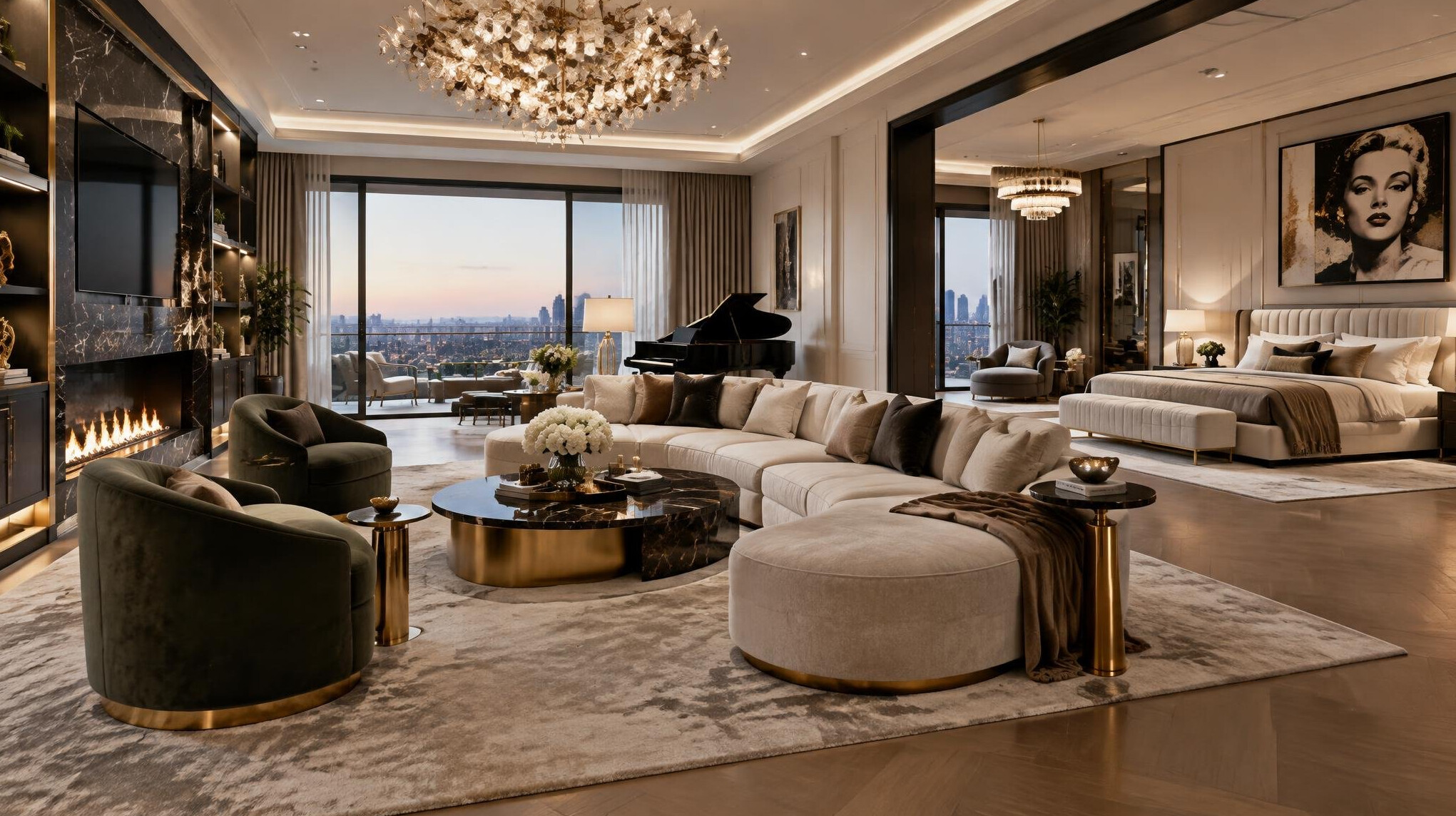 opulent living room interior