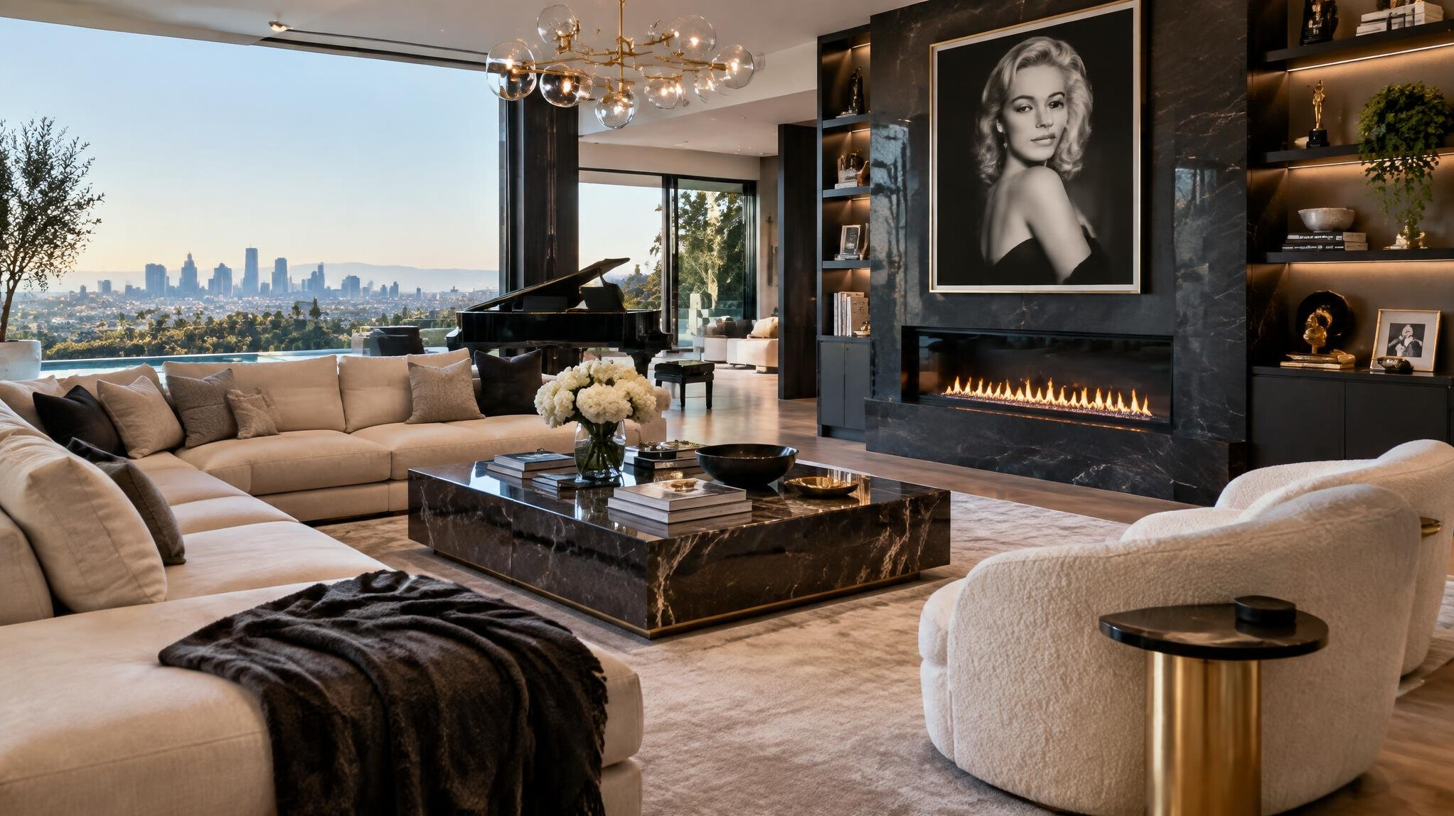celebrity home living room