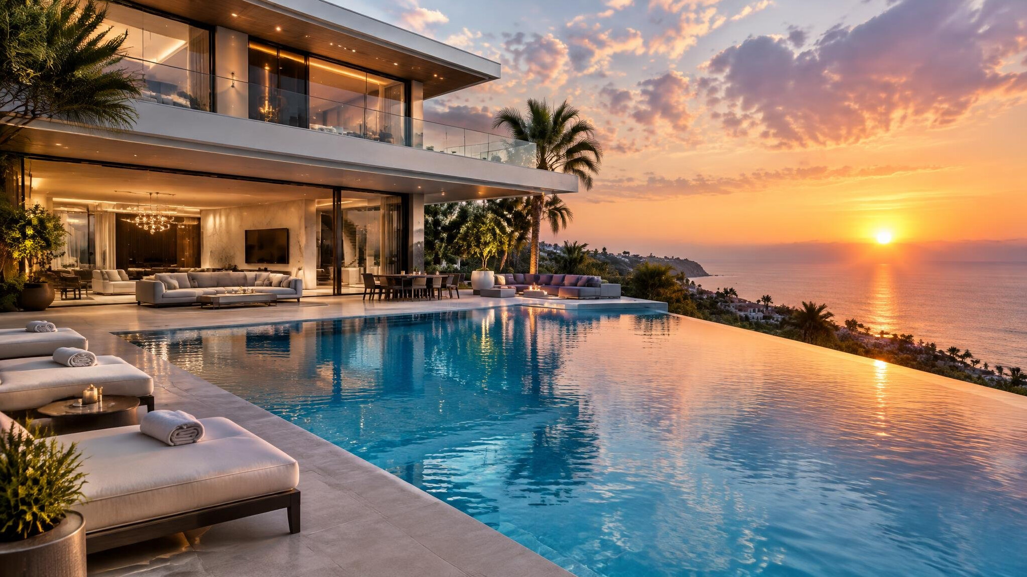 luxury villa pool view