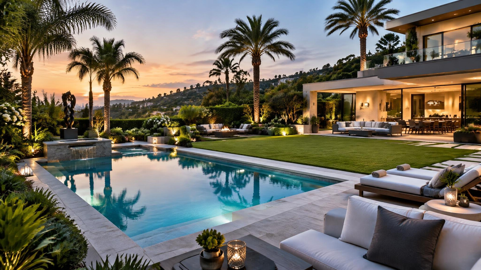 celebrity garden with pool